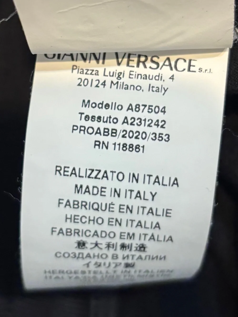 Versace authentic verified